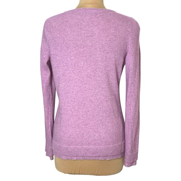 Banana Republic Sweater Pink Italian Yarn Womens Large Wool Blend Pullover Soft - Picture 3 of 9
